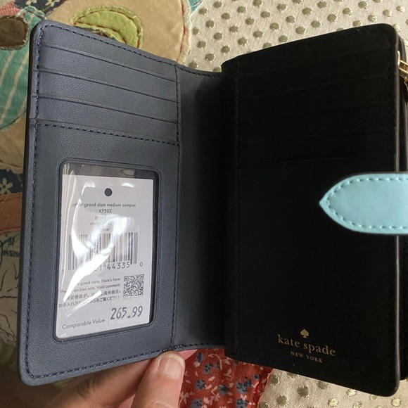 KATE SPADE ♠️ New York Grand Slam Medium Compact Bifold Wallet / NWT - Picture 3 of 8